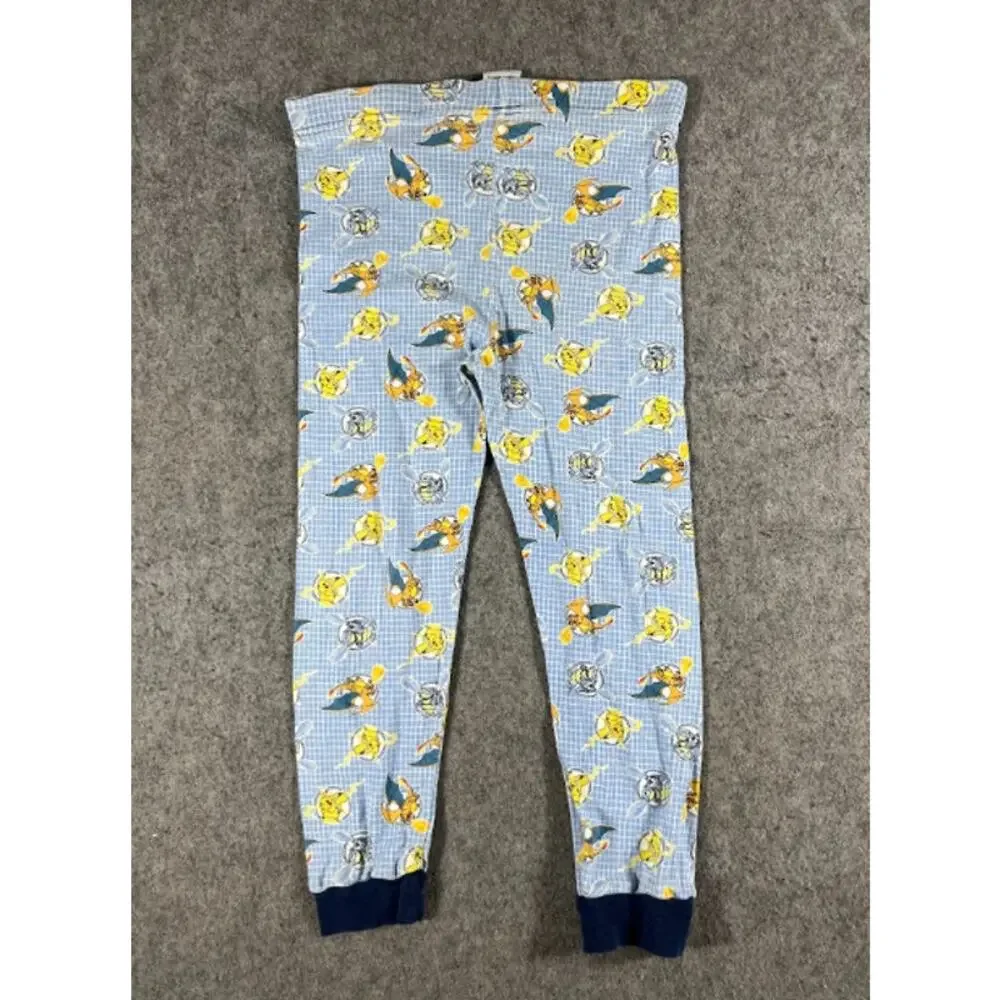 VTG 90s Pokemon Academy Pajama Set Boy Youth 10 Blue White Pikachu AOP Sleepwear